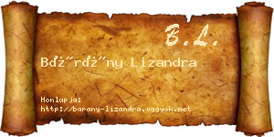 Bárány Lizandra névjegykártya